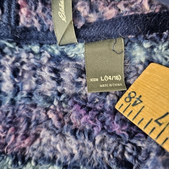 Eddie Bauer Hoodie Kid’s Large (14/16) Purple Blue Multicolor color block - Picture 9 of 12